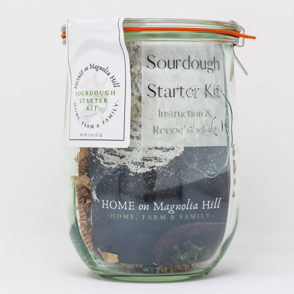 Home on Magnolia Hill Classic Wheat Sourdough Starter kit in Weck Jar